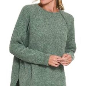 NWT Zenana Sherpa knit sweater women's size small color peat heather(032)